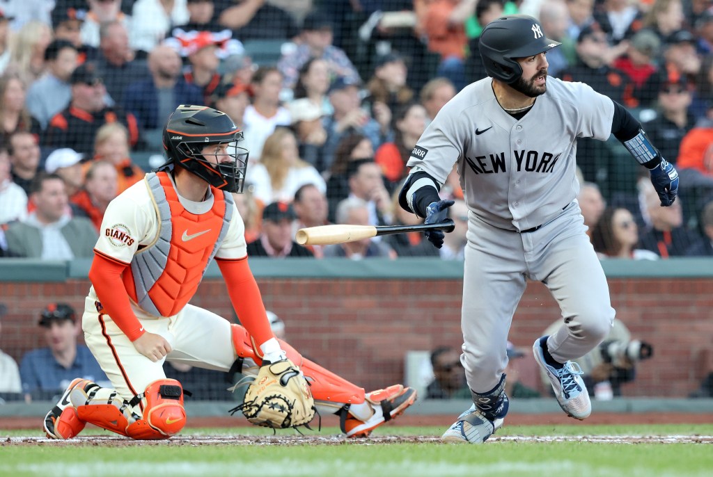 Austin Wells had two hits in the Yankees' Opening Day win over the Giants on March 25, 2026 in San Francisco.
