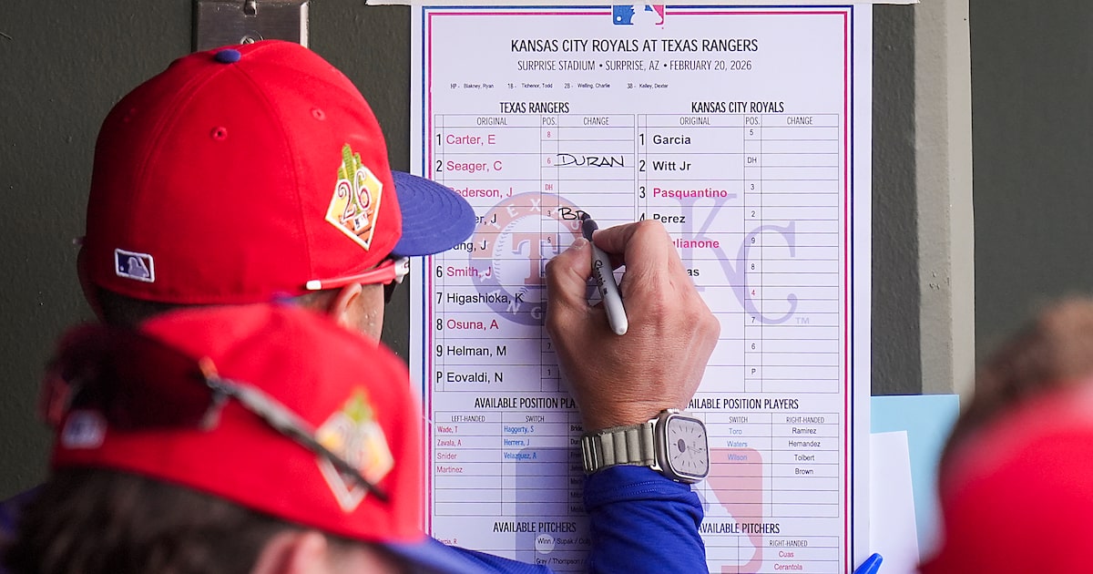 Texas Rangers announce opening day lineup, which includes Andrew McCutchen