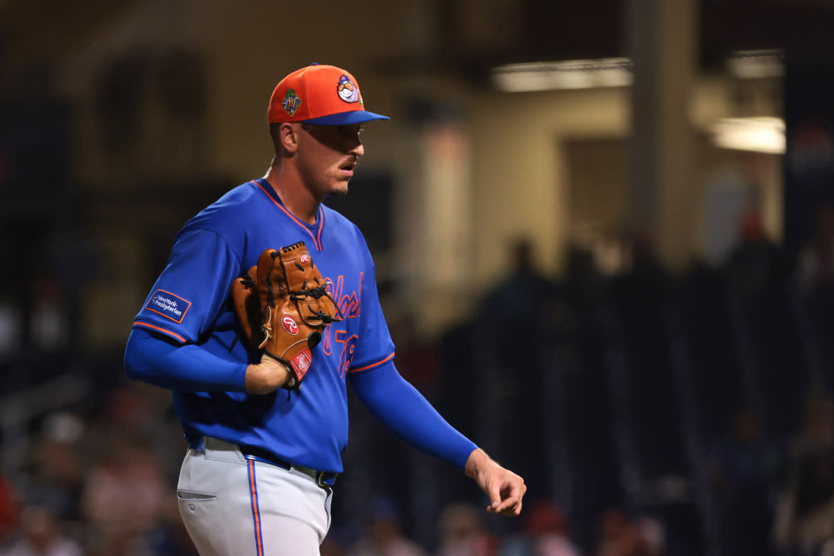 Mar 13, 2026; West Palm Beach, Florida, USA; New York Mets pitcher Bryan Hudson (78) exits the game against the Washington Nationals during the fifth inning at CACTI Park of the Palm Beaches. Mandatory Credit: Sam Navarro-Imagn Images