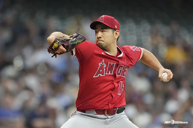Kikuchi took the mound for the Angels in September 2025. /AFPBBNews=News1