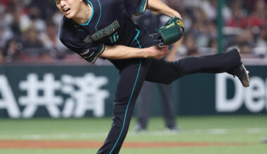 Kota Tatsu throws with all his might (Photo by Hidenori Baba)