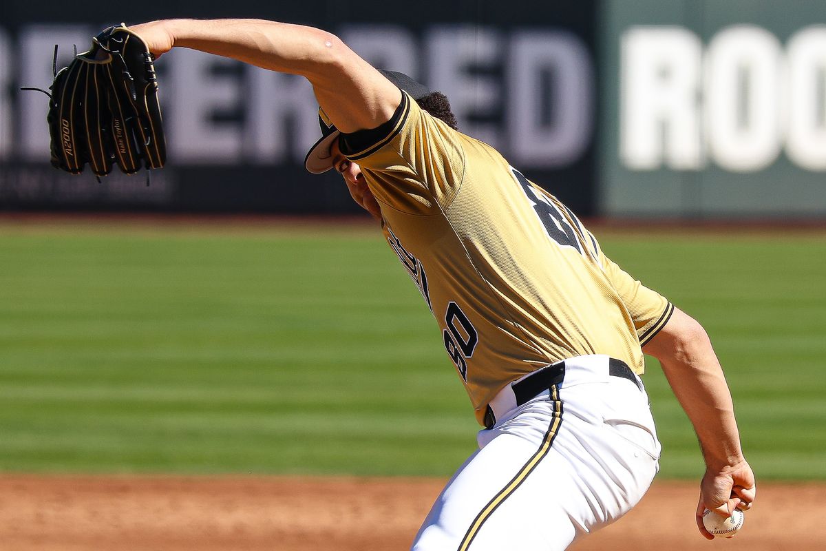 Vanderbilt Commodores RHP Nate Taylor (80) pitches against the Oregon Ducks at the 2026 Live Like Lou Las Vegas College Baseball Classic on Sunday, March 1, 2026 at Las Vegas Ballpark in Las Vegas, Nevada. Vanderbilt Commodores RHP Nate Taylor (80) pitches against the Oregon Ducks at the 2026 Live Like Lou Las Vegas College Baseball Classic on Sunday, March 1, 2026 at Las Vegas Ballpark in Las Vegas, Nevada.