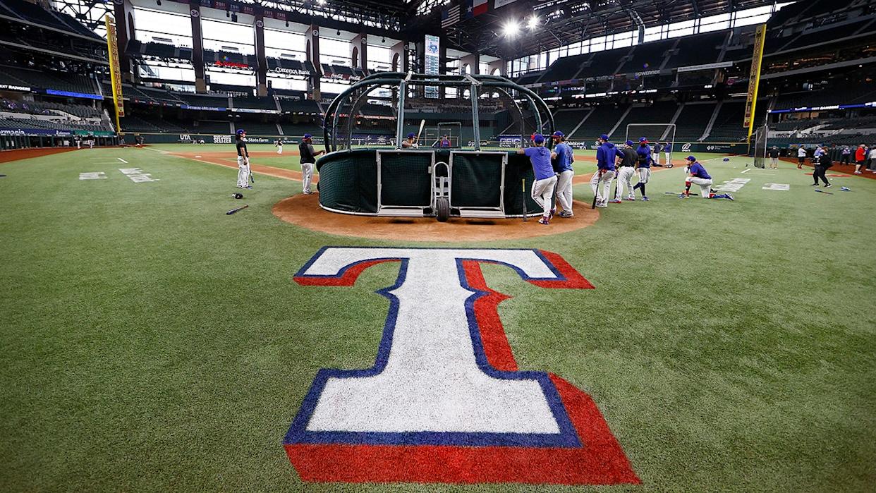 Texas Rangers hold batting practice