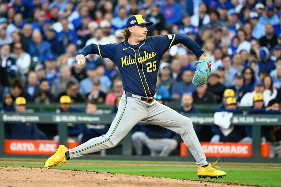 Former Milwaukee Brewers pitcher Nick Mears (25). © Matt Marton-Imagn Images