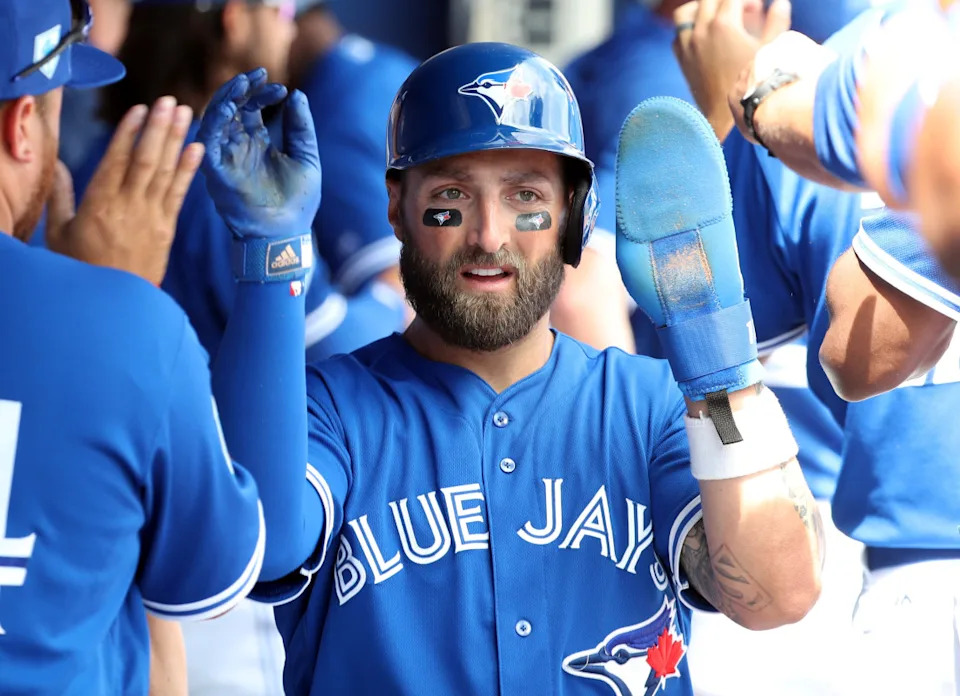 Former Toronto Blue Jays outfielder Kevin Pillar in spring training.© Kim Klement-Imagn Images