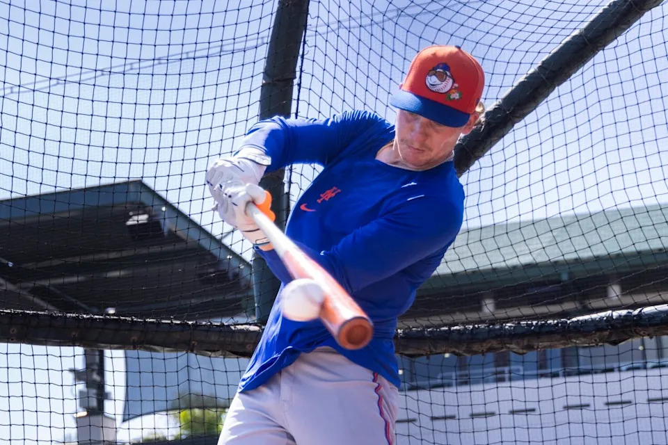 Carson Benge takes batting practice. Corey Sipkin for NY Post