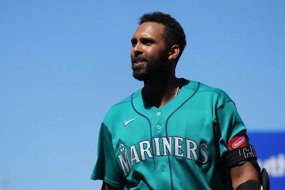 Seattle Mariners center fielder Brennen Davis (78) reacts after striking out against the Chicago Cubs in the first inning at Sloan Park. Rick Scuteri-Imagn Images