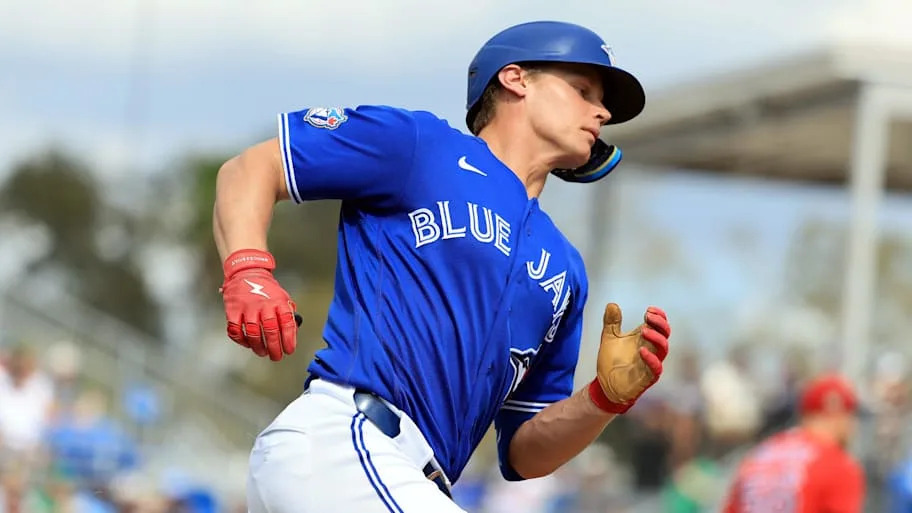 Toronto Blue Jays shortstop Josh Kasevich singles.