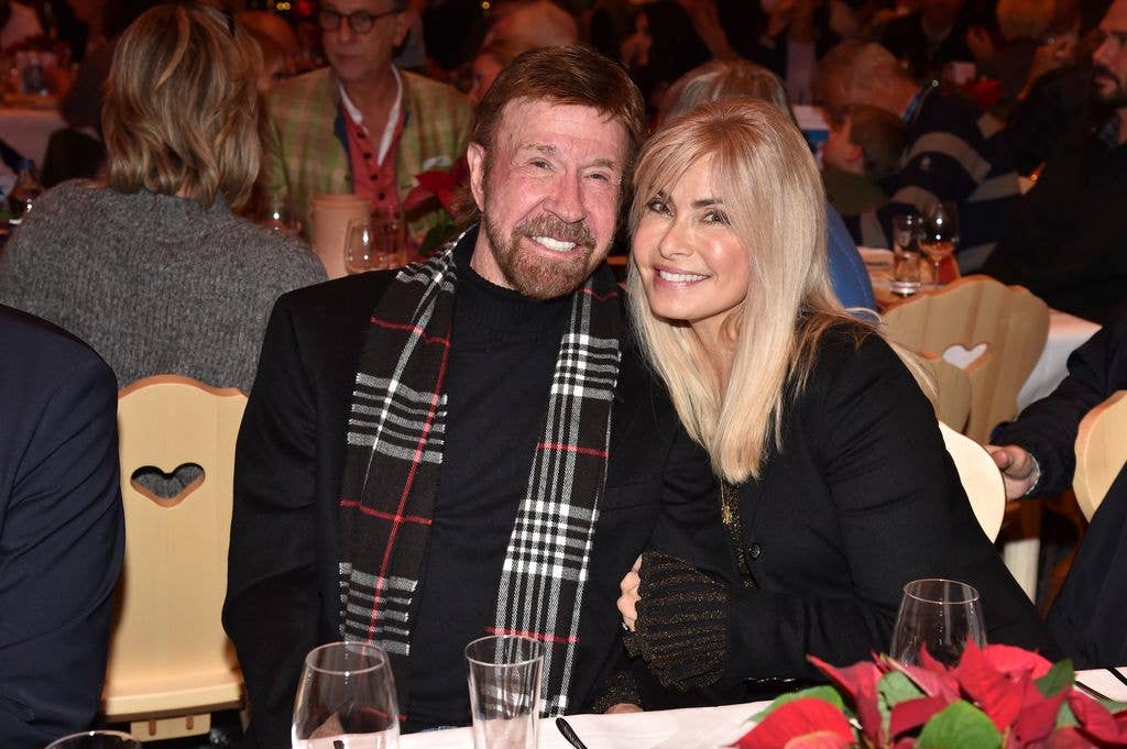 Chuck Norris and wife Gena O'Kelley during the Gut Aiderbichl Christmas Market opening on November 12, 2019 in Henndorf am Wallersee, Austria