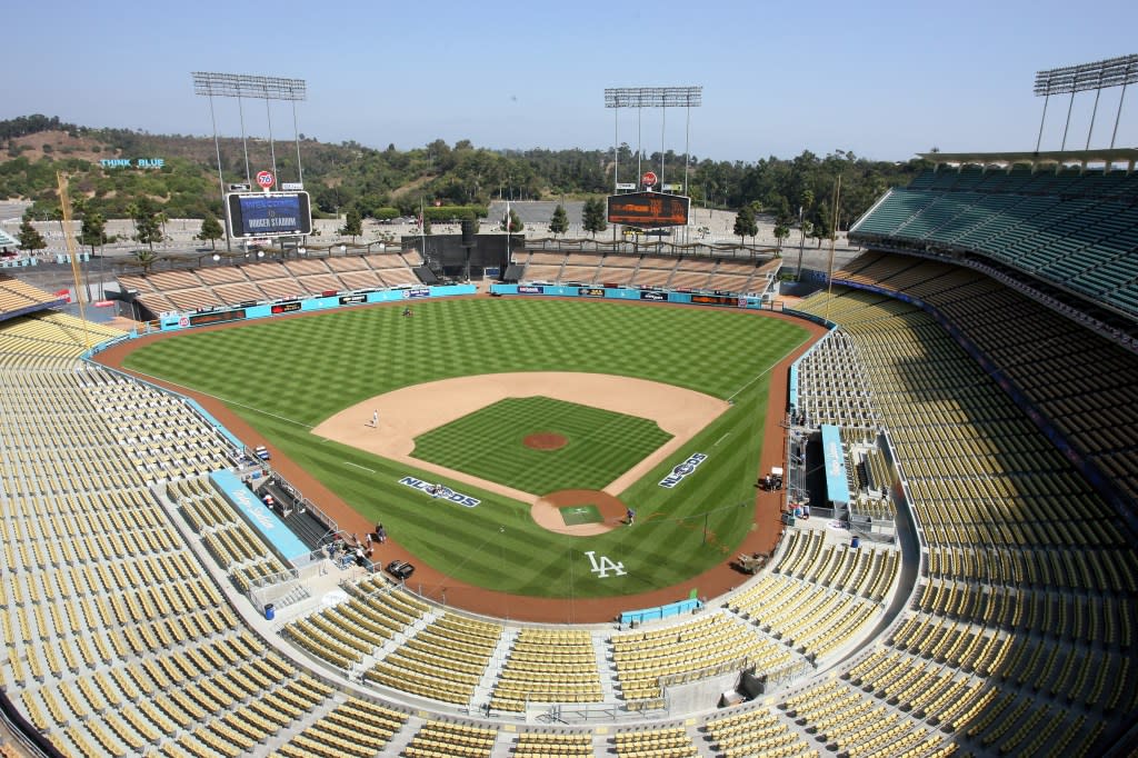 Dodger Stadium will have an official sponsor for its playing field for the first time in its 64-year history. Neil Miller