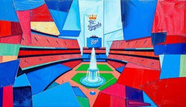 A cubist, geometric painting depicting the Royals