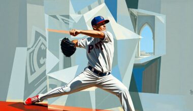 A fragmented, multi-angled painting depicting the various movements and planes of a pitcher