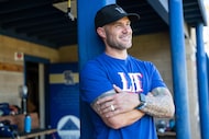Texas Rangers Manager Skip Schumaker at Santa Margarita Catholic High School on Wednesday,...