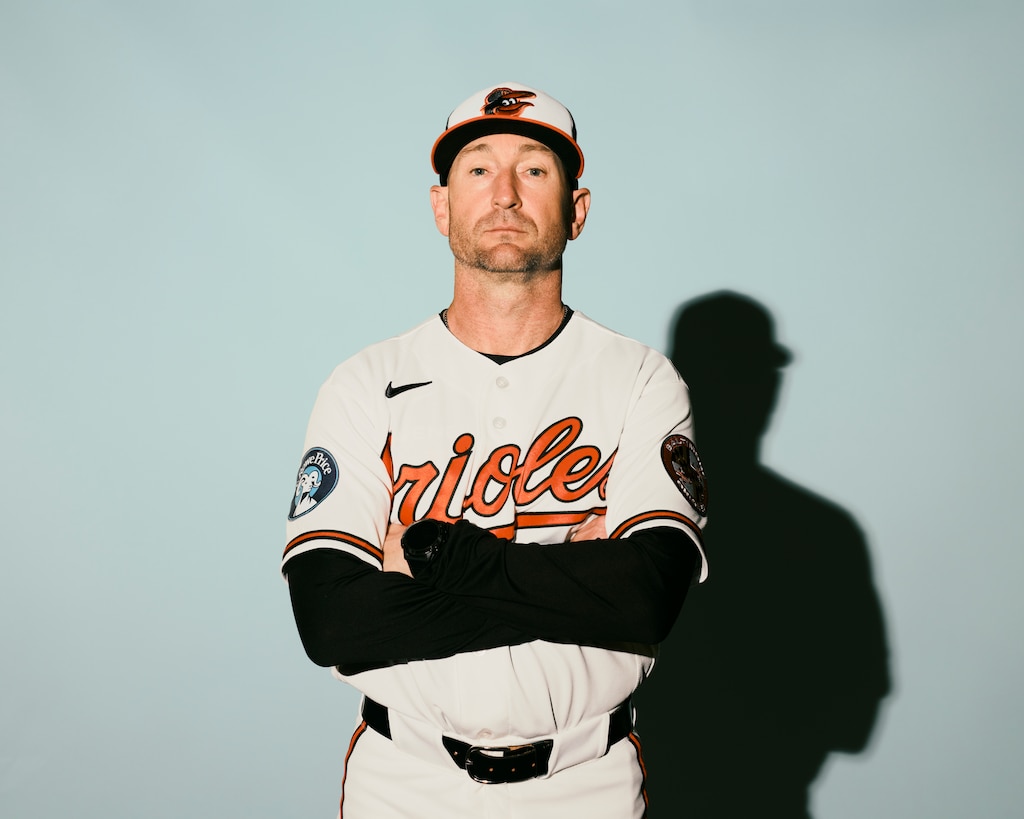 Baltimore Orioles manager Craig Albernaz poses for a portrait during the Baltimore Orioles media day on Wednesday morning, February 18, 2026 at Ed Smith Stadium in Sarasota, Florida.