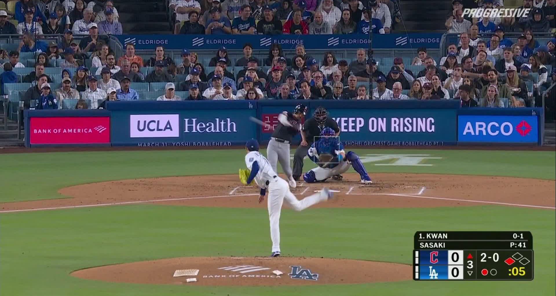 Messick shines for 6 scoreless as Guardians spoil Dodgers' perfect start, 4-2