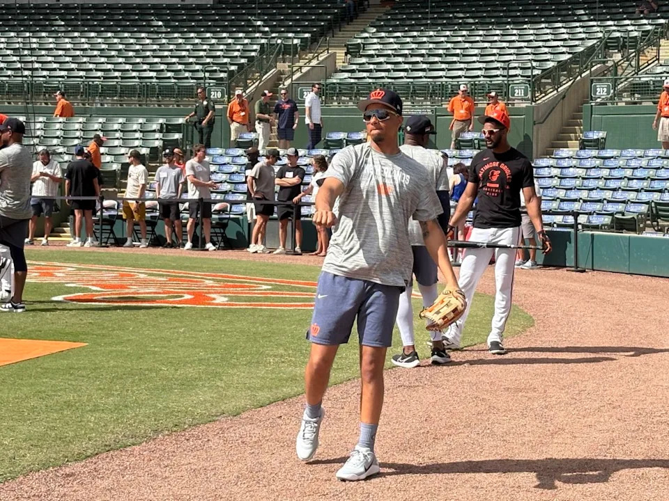 Arizona Diamondbacks prospect Druw Jones warms up before the Netherlands' exhibition game against the Baltimore Orioles in Sarasota, Florida, on March 3, 2026.Thomas Neumann / Athlon Sports