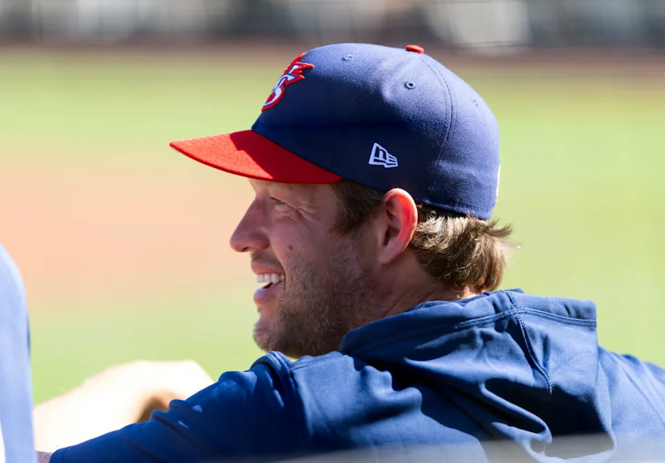 Team USA pitcher Clayton Kershaw against the San Francisco Giants during a spring training game at Scottsdale Stadium.
