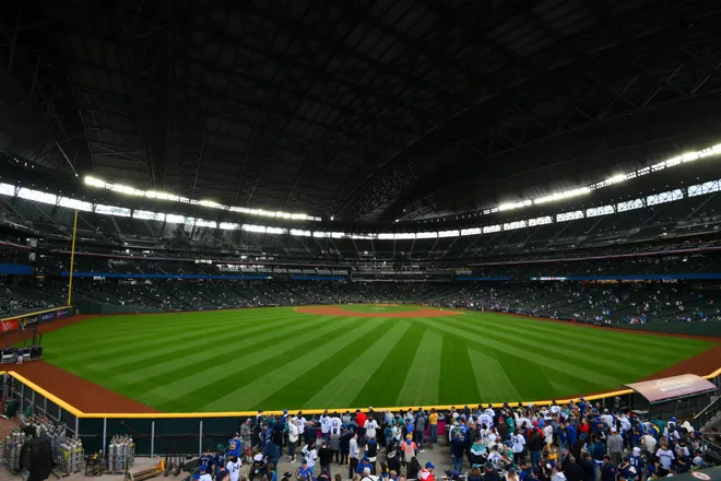 A general view of the interior of the ballpark prior to game five of the ALCS round between the Seattle Mariners and the Toronto Blue Jays for the 2025 MLB playoffs at T-Mobile Park.