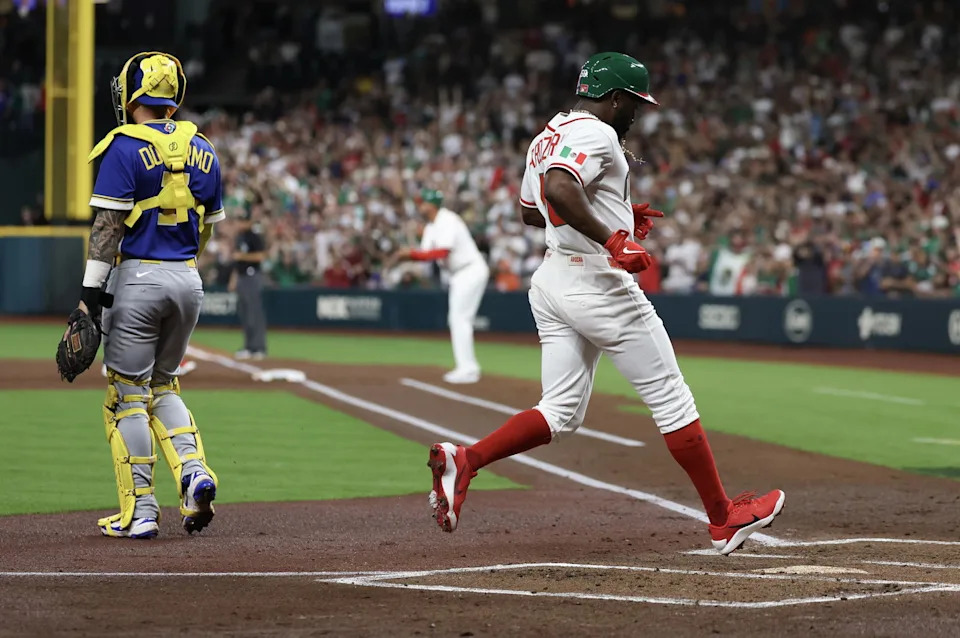 Randy Arozarena scores against Brazil.&nbsp;Thomas Shea-Imagn Images