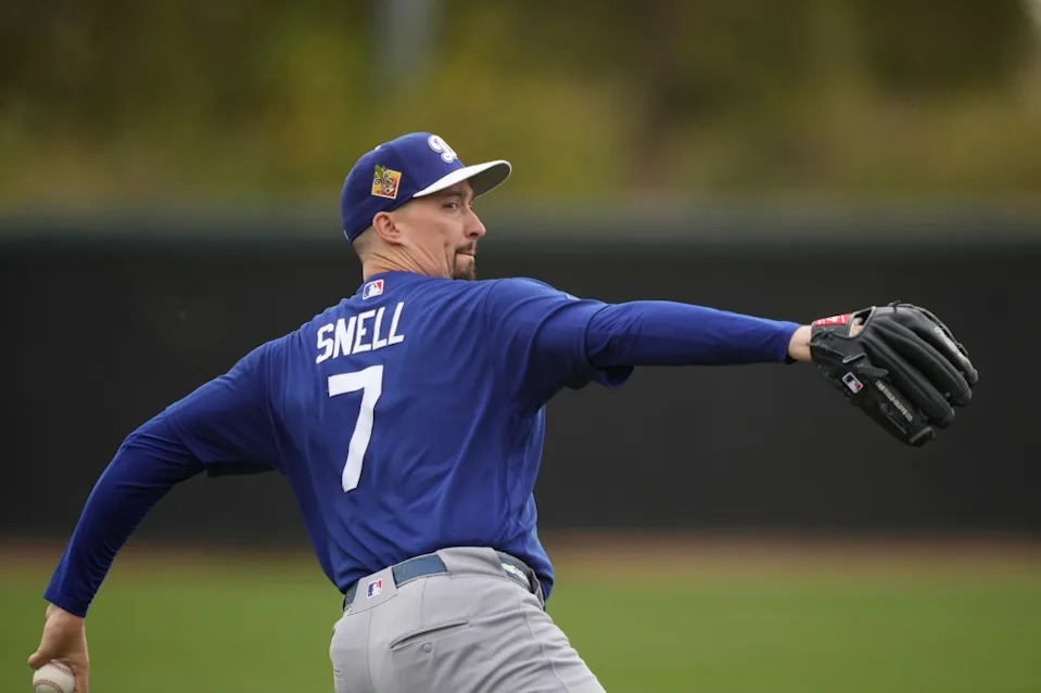 Snell works out during spring training. AP