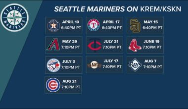 KREM 2 News, KSKN 22 The Spot, Quest airing 10 Seattle Mariners games this season