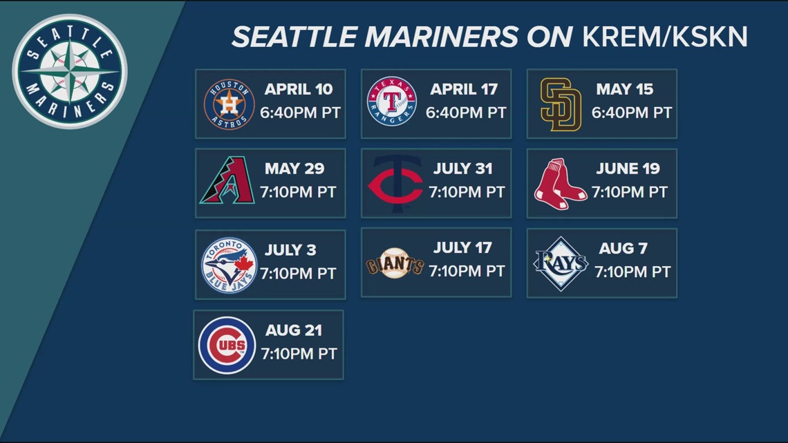 KREM 2 News, KSKN 22 The Spot, Quest airing 10 Seattle Mariners games this season