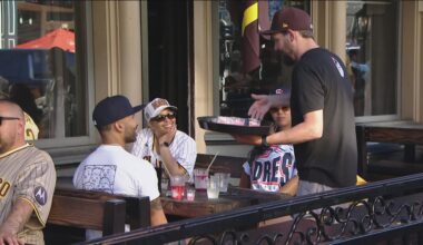 Padres fans celebrate opening day at Gaslamp Quarter as season kicks off