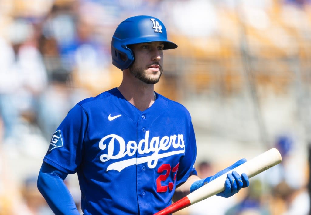 Los Angeles Dodgers designated hitter Kyle Tucker against the Chicago White Sox during a spring training game at Camelback Ranch-Glendale. Mark J. Rebilas-Imagn Images