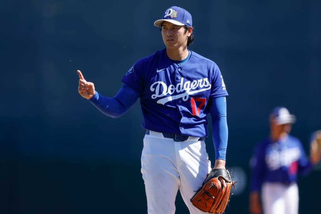 Ohtani during the fifth inning against the Giants on Wednesday. Getty Images