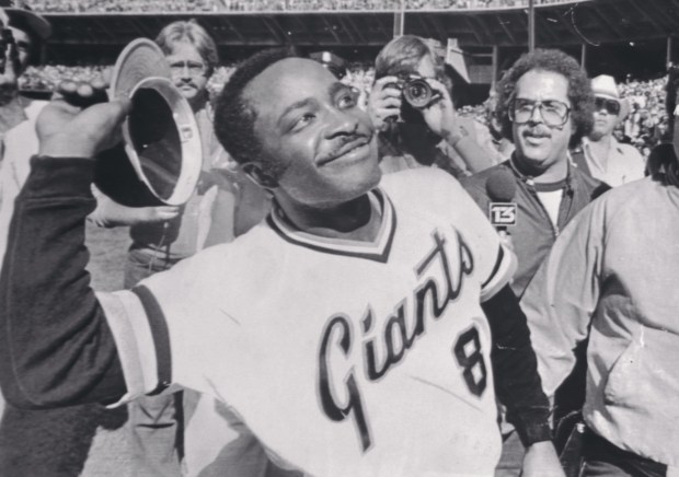 Giants' Joe Morgan after game with Dodgers.
