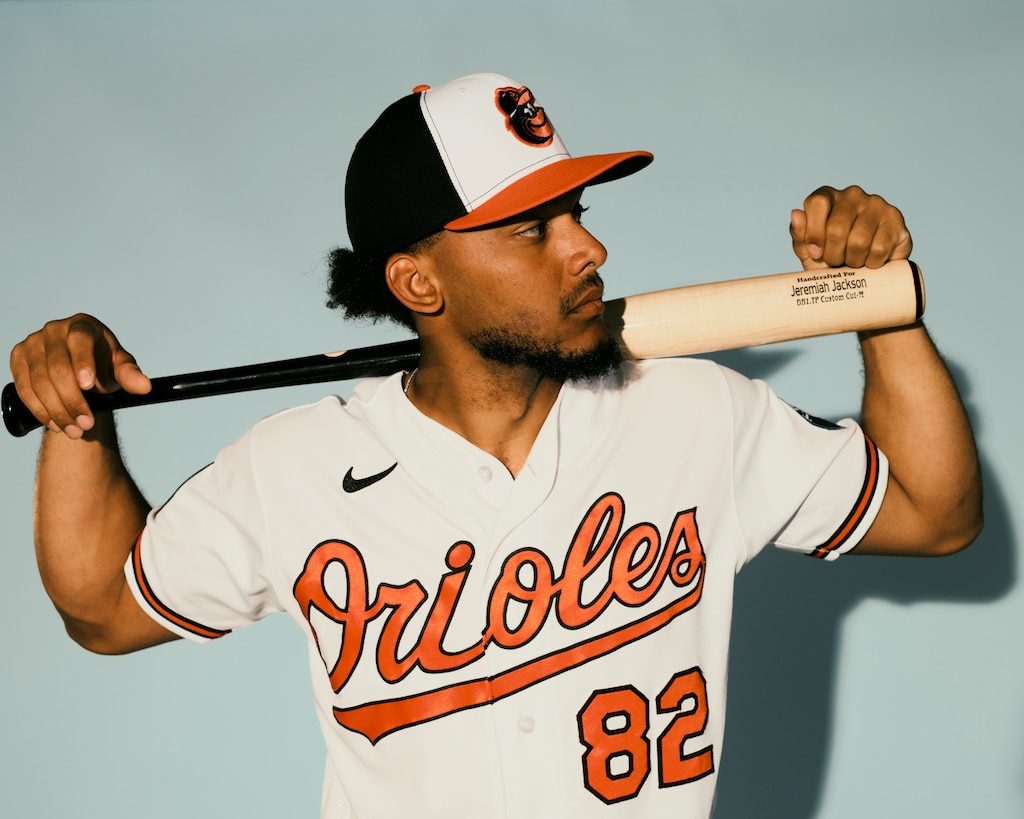 Baltimore Orioles utility player Jeremiah Jackson poses for a portrait during the Baltimore Orioles media day on Wednesday morning, February 18, 2026 at Ed Smith Stadium in Sarasota, Florida.