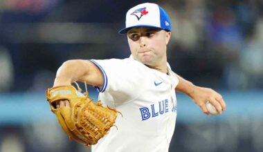 Blue Jays' Fluharty exits vs. Athletics after being hit by two comebackers