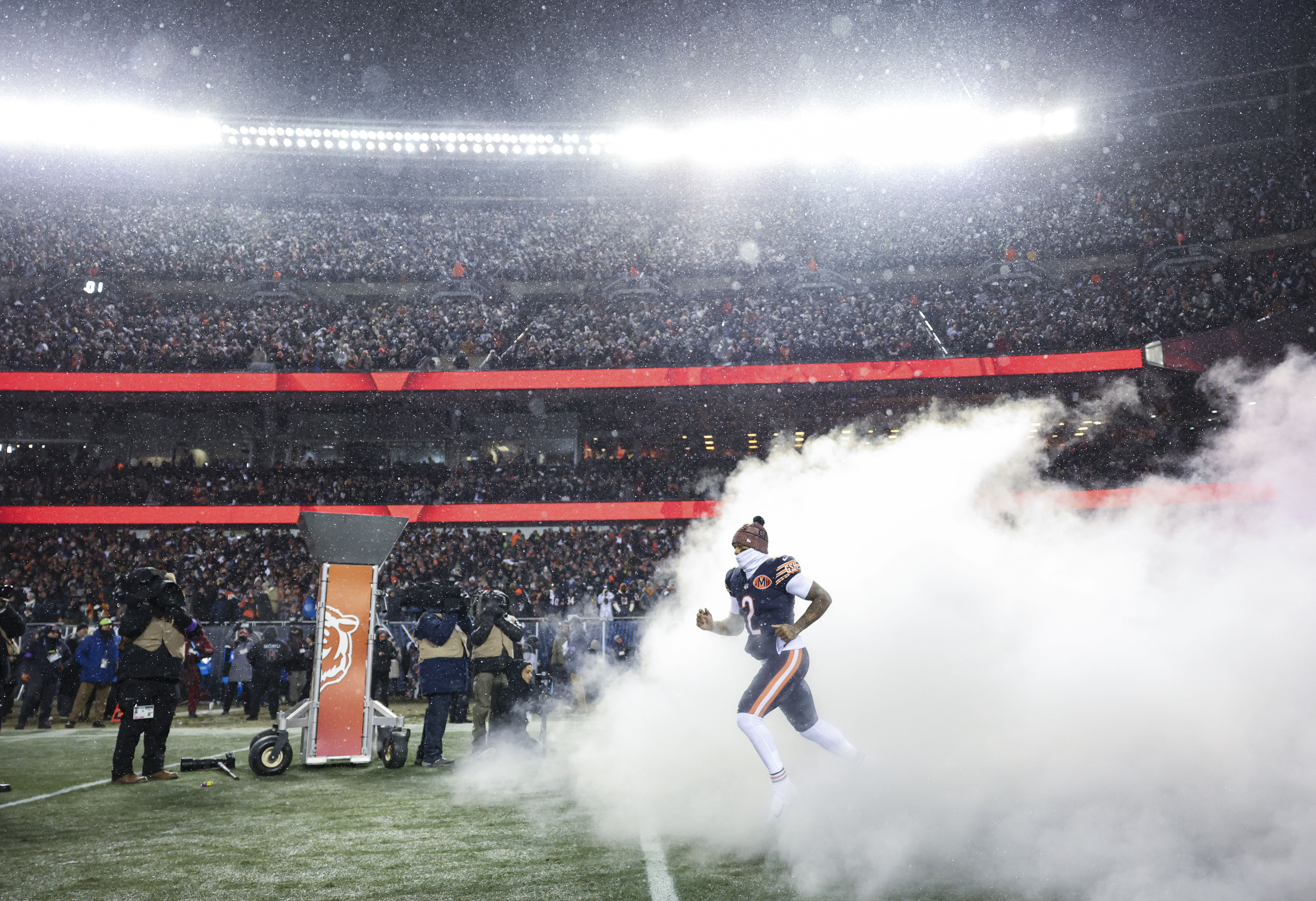 Chicago Bears wide receiver DJ Moore (2) takes the field...