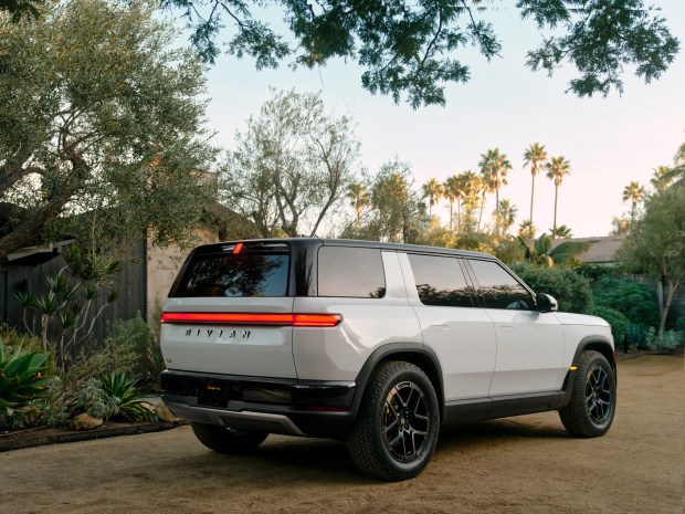 Rivian's midsize R2 SUV will roll off the company's manufacturing line in Normal, Illinois, this Spring. (Rivian)