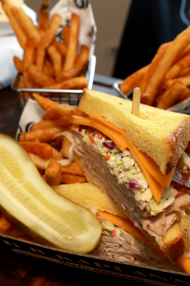 Turkey in the Slaw, on display, as the Chicago White Sox hold a media preview to showcase new food and beverage highlights at Rate Field, Wednesday, March 18, 2026. (Antonio Perez/Chicago Tribune)