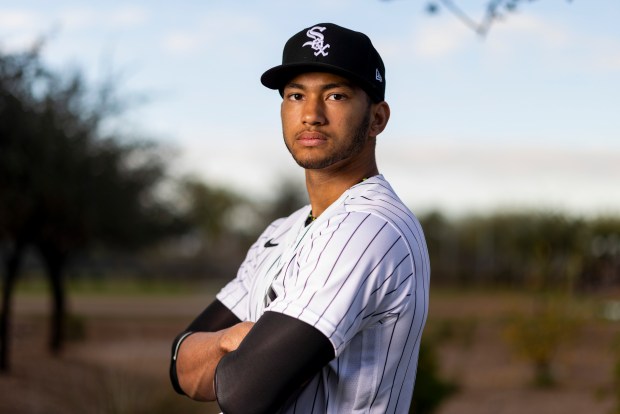 Chicago White Sox outfielder Braden Montgomery participates in media day during spring training at Camelback Ranch in Glendale, Ariz., on Tuesday, Feb. 17, 2026. (Eileen T. Meslar/Chicago Tribune)
