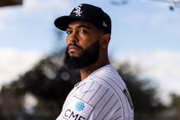 Chicago White Sox relief pitcher Seranthony Domínguez participates in media day during Spring Training at Camelback Ranch in Glendale, Ariz., on Tuesday, Feb. 17, 2026. (Eileen T. Meslar/Chicago Tribune)
