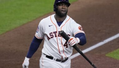 Watch: Daikan Park roof denies Astros' Yordan Alvarez of likely home run