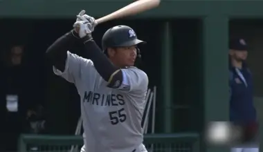 Chiba Lotte Marines player Yuya Sakurai © Pacific League TV