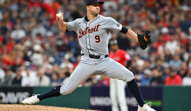 CLEVELAND, OHIO - SEPTEMBER 24: Starter Jack Flaherty #9 of the Detroit Tigers pitches during the first inning against the Cleveland Guardians at Progressive Field on September 24, 2025 in Cleveland, Ohio. (Photo by Jason Miller/Getty Images)