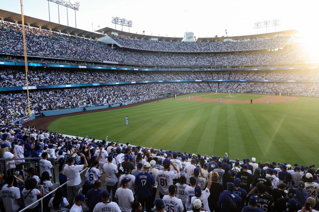 View of Dodger Stadium during Game Five of the 2025 World Series.