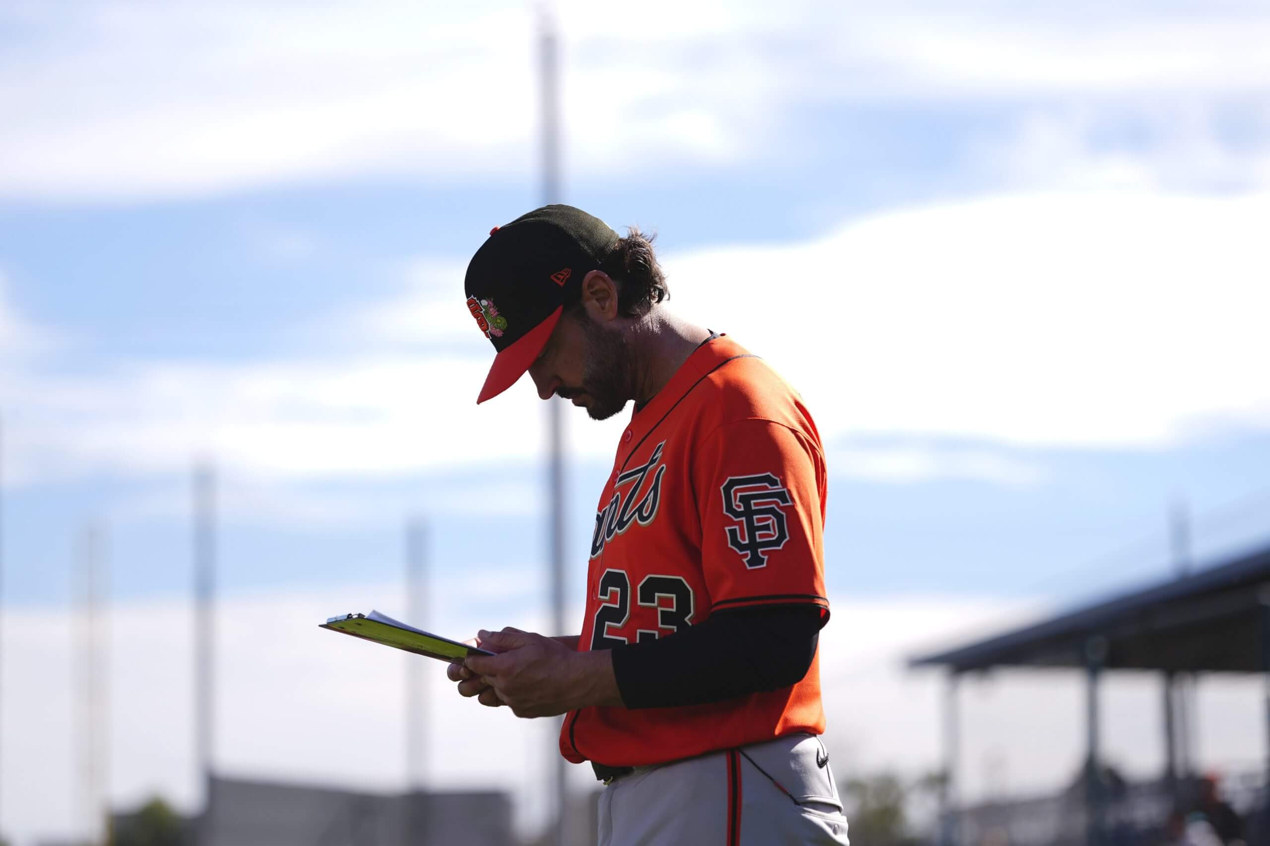 Tony Vitello #23 of the San Francisco Giants at Scottsdale Stadium on February 15, 2026 in Scottsdale, Arizona.