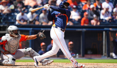 Yordan Alvarez batting during MLB game for Houston Astros