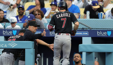Corbin Carroll #7 of the Arizona Diamondbacks...