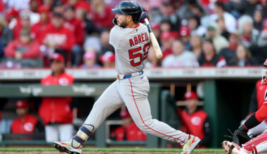 CINCINNATI, OHIO - MARCH 28: Wilyer Abreu #52 of the Boston Red Sox bats hits a home run in the 9th inning during the game against the Cincinnati Reds at Great American Ball Park on March 28, 2026 in Cincinnati, Ohio. (Photo by Andy Lyons/Getty Images)