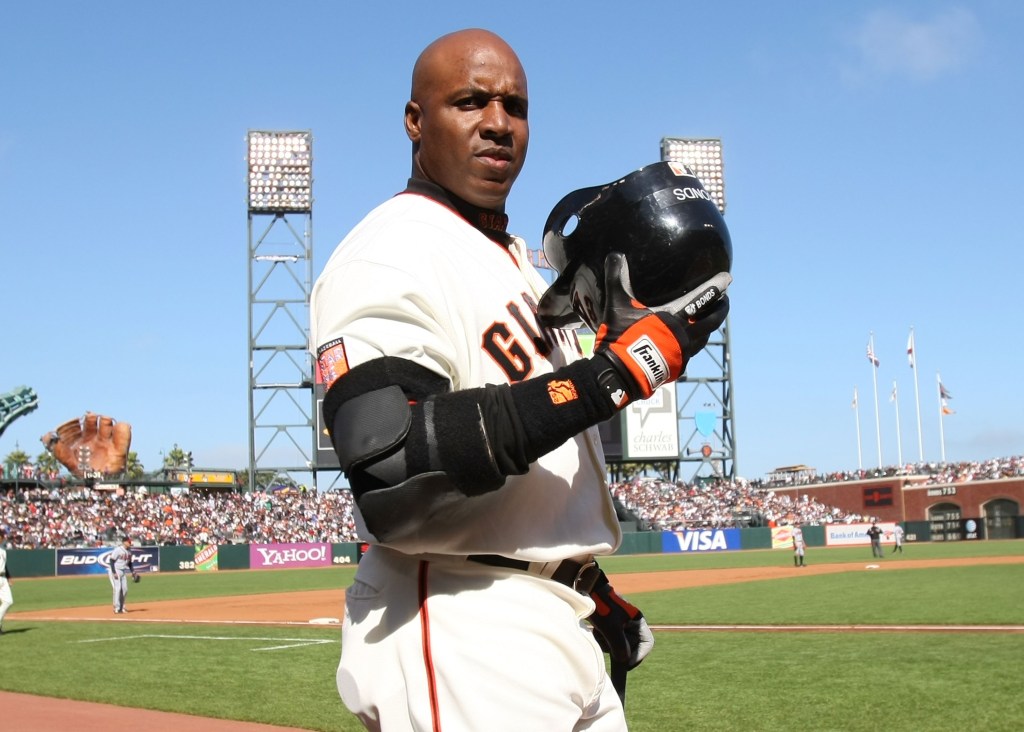 Barry Bonds #25 of the San Francisco Giants prepares to bat in the fourth inning against the Atlanta Braves during a Major League Baseball game on July 26, 2007 at AT&T Park in San Francisco, California.