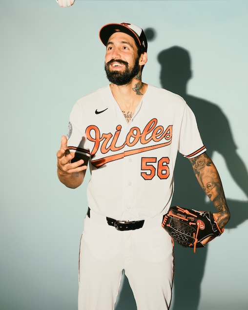 Baltimore Orioles pitcher Hans Crouse poses for a portrait during the Baltimore Orioles media day on Wednesday morning, February 18, 2026 at Ed Smith Stadium in Sarasota, Florida.