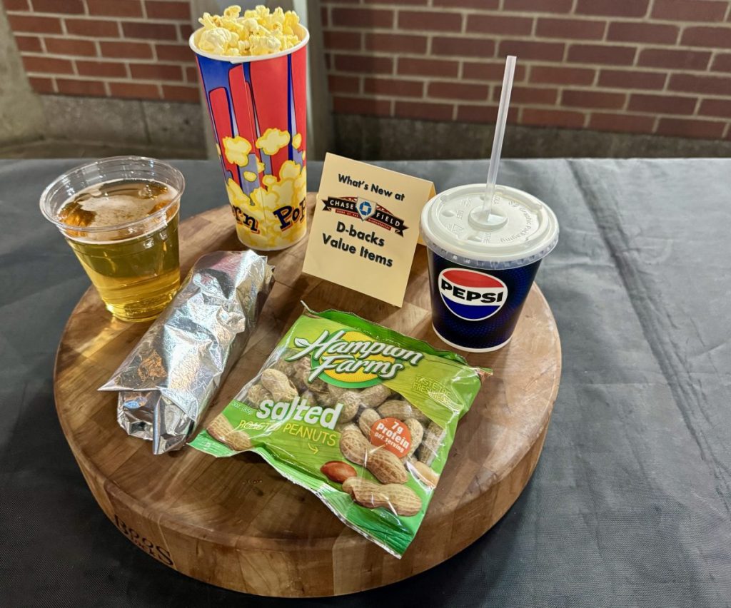 Chase Field's menu of Value Items.