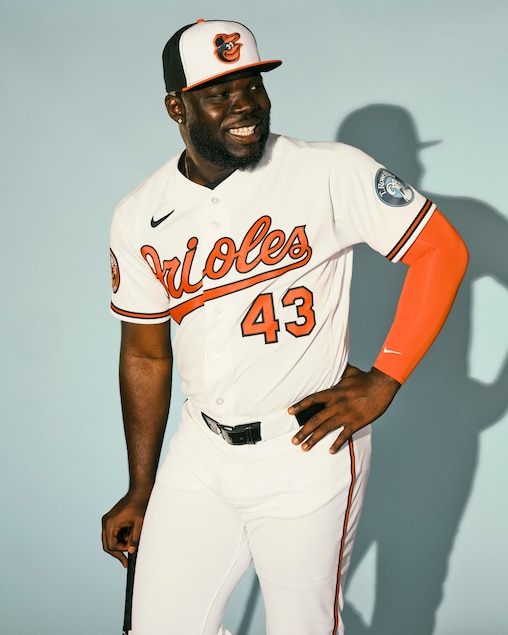Baltimore Orioles first baseman Jhonkensy Noel poses for a portrait during the Baltimore Orioles media day on Wednesday morning, February 18, 2026 at Ed Smith Stadium in Sarasota, Florida.