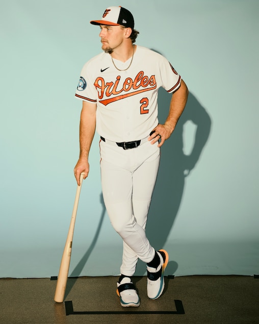 Baltimore Orioles shortstop Gunnar Henderson poses for a portrait during the Baltimore Orioles media day on Wednesday morning, February 18, 2026 at Ed Smith Stadium in Sarasota, Florida.